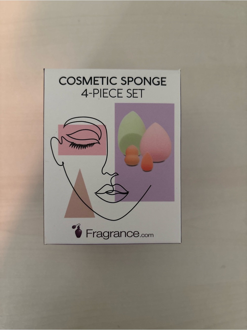 Cosmetic Sponge 4-Piece Set - Pink & Green